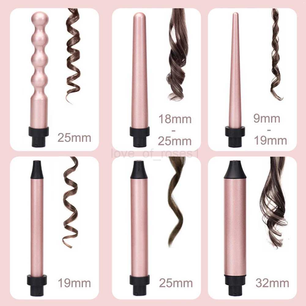 Professional Hair Curling Iron Wand 6 In 1 Fast Heating Hair Curler Salon Hair Styling Tools Dual VoltageM240709