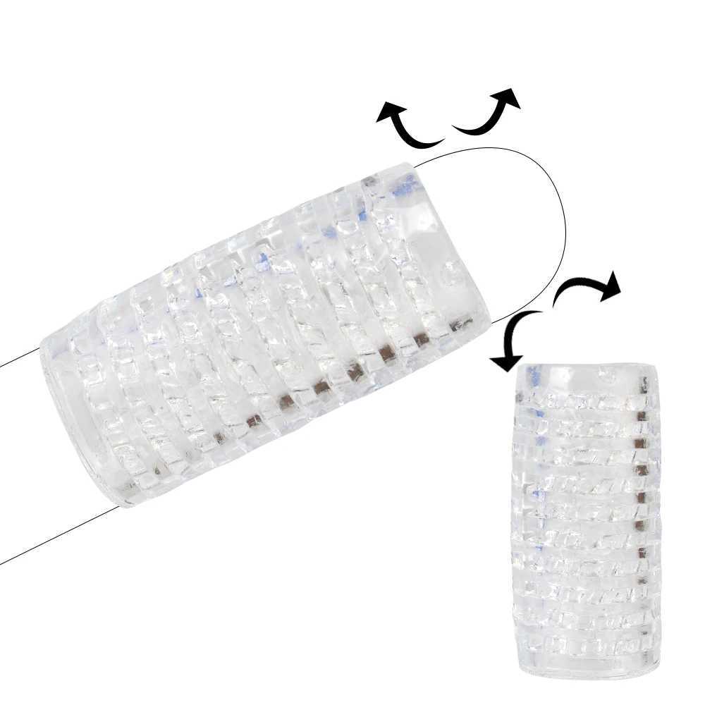 3.54inch Transparent Male Masturbator Artificial Pussy Vaginal For Men 18 Glans Sucking Penis Pump Spikes Exerciser Sex ToysXJ250319
