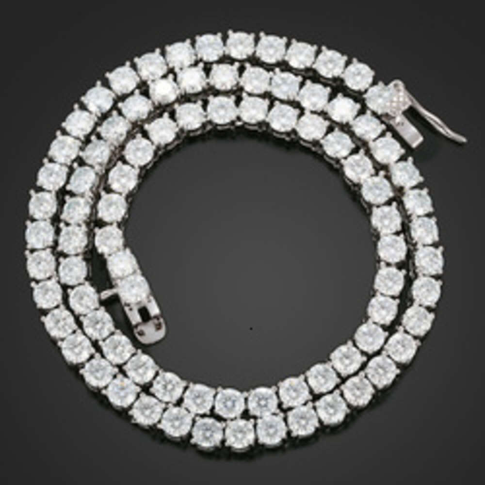 Wholesale 925 Sterling Silver Iced Out 3-5mm Def Color Vvs Moissanite Diamond Necklace Mens Tennis Chain Hiphop Jewelry