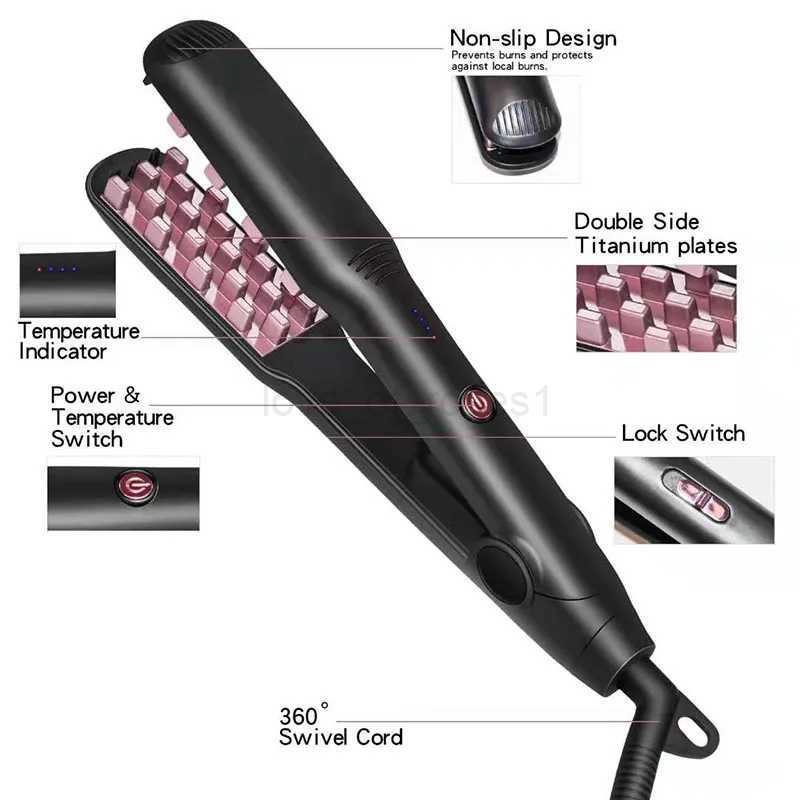 Fluffy Hair Curler Corrugated Curling Iron Ceramic Hair Crimper Volumizer Corn Perm Splint Hair Waver Curling Tongs Styling ToolZ240709