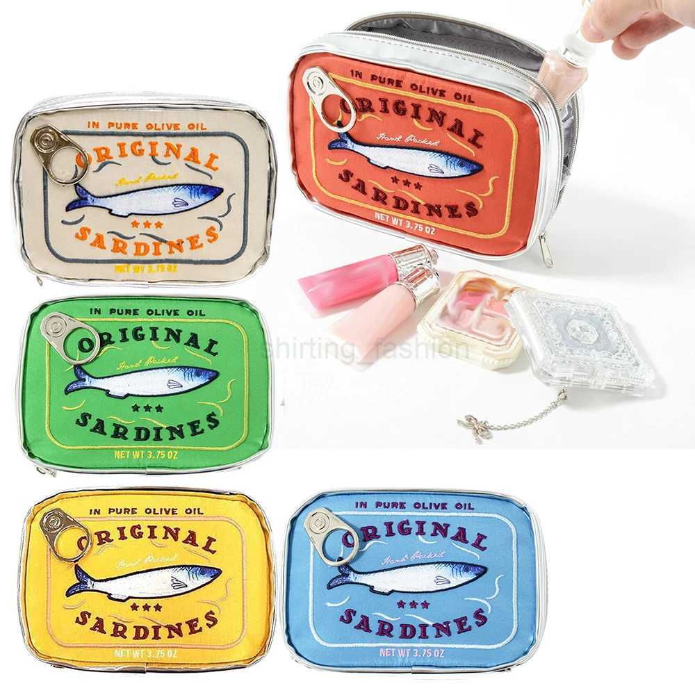 Canned Sardines Women Travel Cosmetic Bag Cute Toiletry Bag Creative Portable Fashion Zipper Multi-function for Weekend VacationCL240708