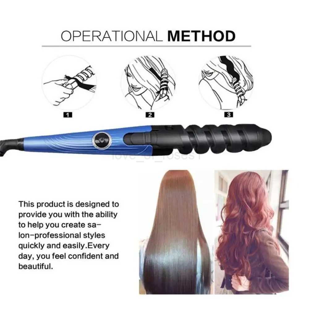 Plastic Automatic Curling Iron Portable Anti-Static Anti-scalding Spiral Hair Curler Fast Heating Curling Iron Wand WomenM240709
