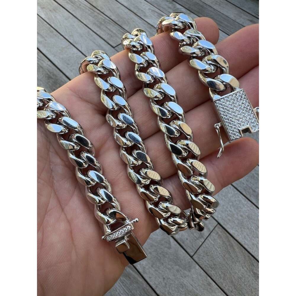 Custom d Vvs1 Bling Miami Iced Out Moissanite Cuban Link Chain 925 Silver Hip Hop Pendant Necklace Set