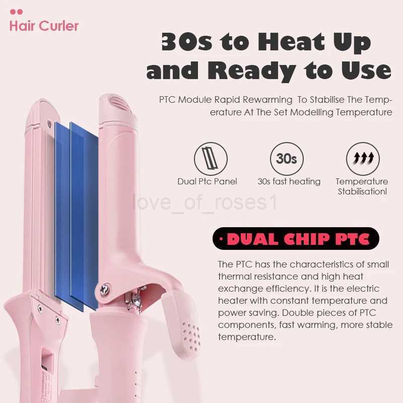 NOVUS 2 in 1 Hair Crimper Flat Iron Hair Straightener 3 Adjustable Temperature 30s Fast Warm-up 60 Min Auto-off Styling ToolM240709