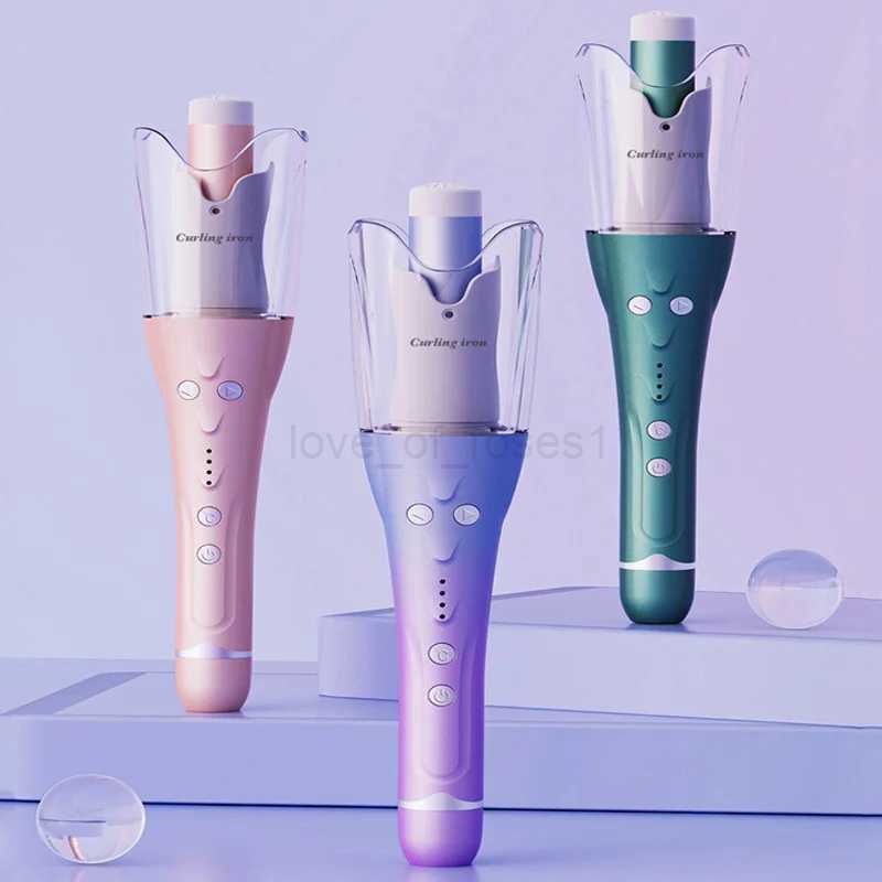 New Styling Electric Auto Spin Crimper Temperature Adjustable Transparent Visible Rotating Cabin Handy Hair Curing Iron WandM240709