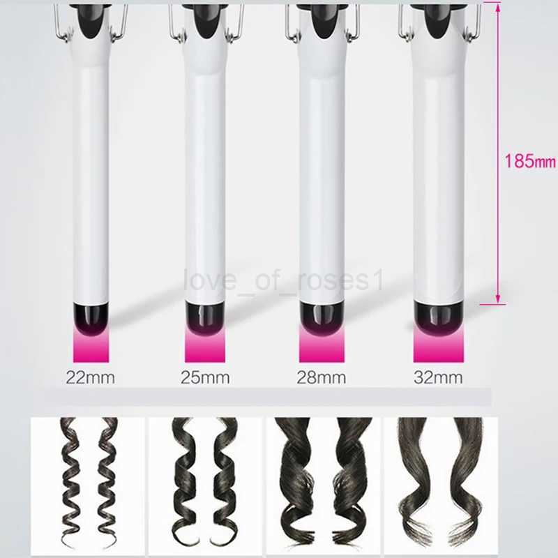 Pink Ceramic Hair Curler Professional Curling Iron Fast Curly Hair Iron Big Wave Wand Roller 22mm/25mm/28mm/32mm Styling ToolsM240709