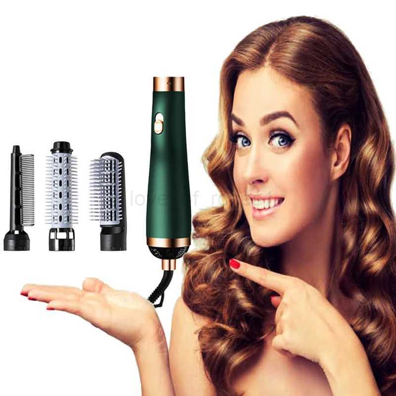 Multifunction 3in1 Hair Straightening Curling Blowing Styling Portable Detachable Travel Hot Air Dryer Volumizer Comb Brush SetM240709
