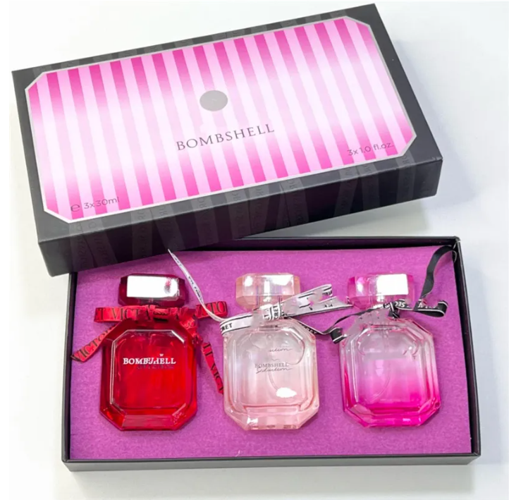 New Secret Fragrance Set For Lady 30ml*3pcs/set LOVE Perfume Bombshell Goddess Parfum Spary Long Lasting High Quality With Gift Box Birthday Gift Perfumes Set Men Logo