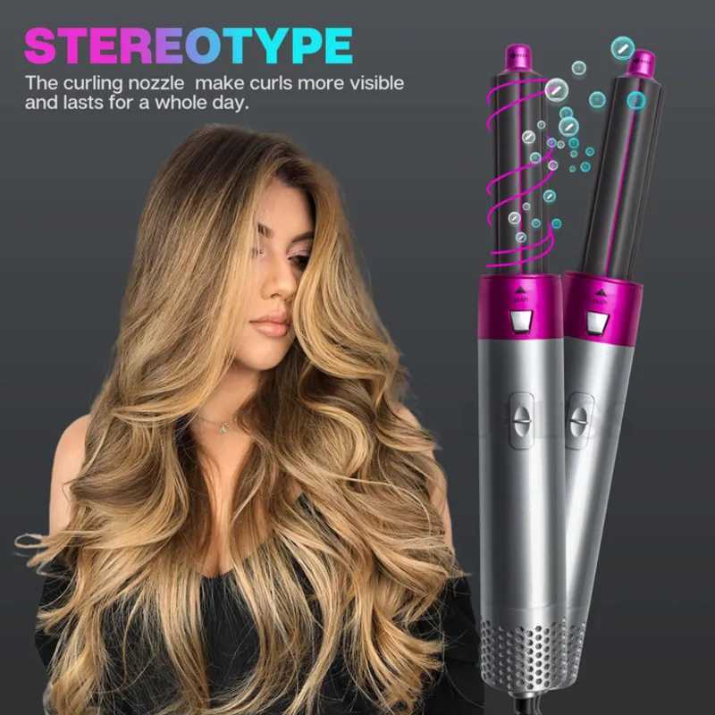 New Arrival Electronegative ion ceramic hair comb automatic curling iron professional curling iron quick heating detachable brush kit Z250219