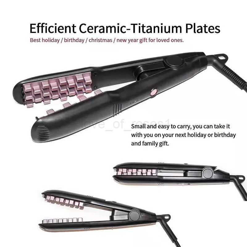 Fluffy Hair Curler Corrugated Curling Iron Ceramic Hair Crimper Volumizer Corn Perm Splint Hair Waver Curling Tongs Styling ToolZ240709