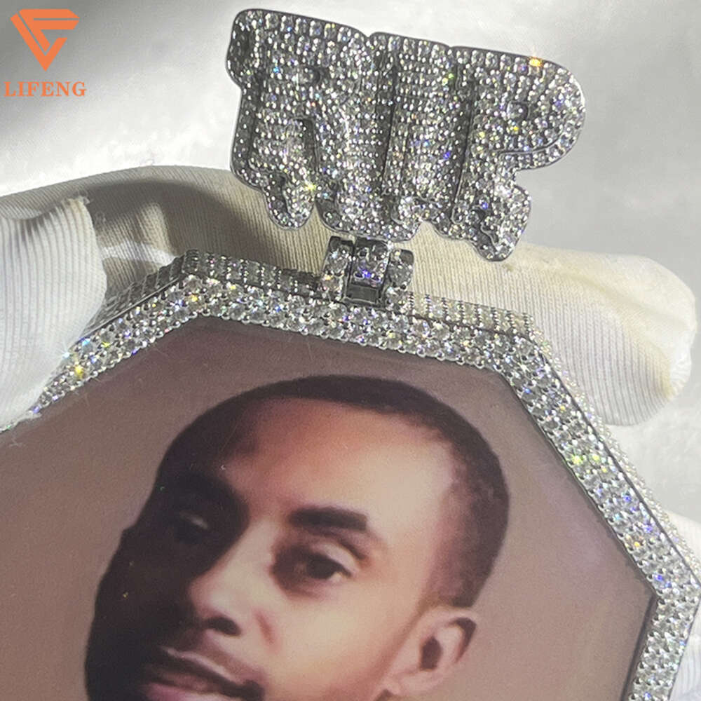 Wholesale Popular Mens Iced Out Custom Picture Pendant Sterg Sier Vvs Moissanite Pendants for Necklace