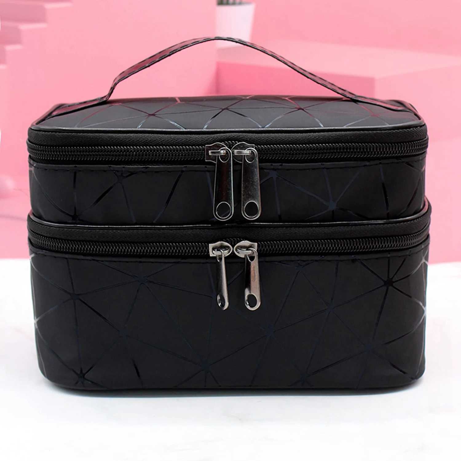 Large Capacity Makeup Bag Double Zip Women Cosmetic Bag Bathing Pouch Travel Toiletries Organizer Waterproof Storage Make Up CasCL240708