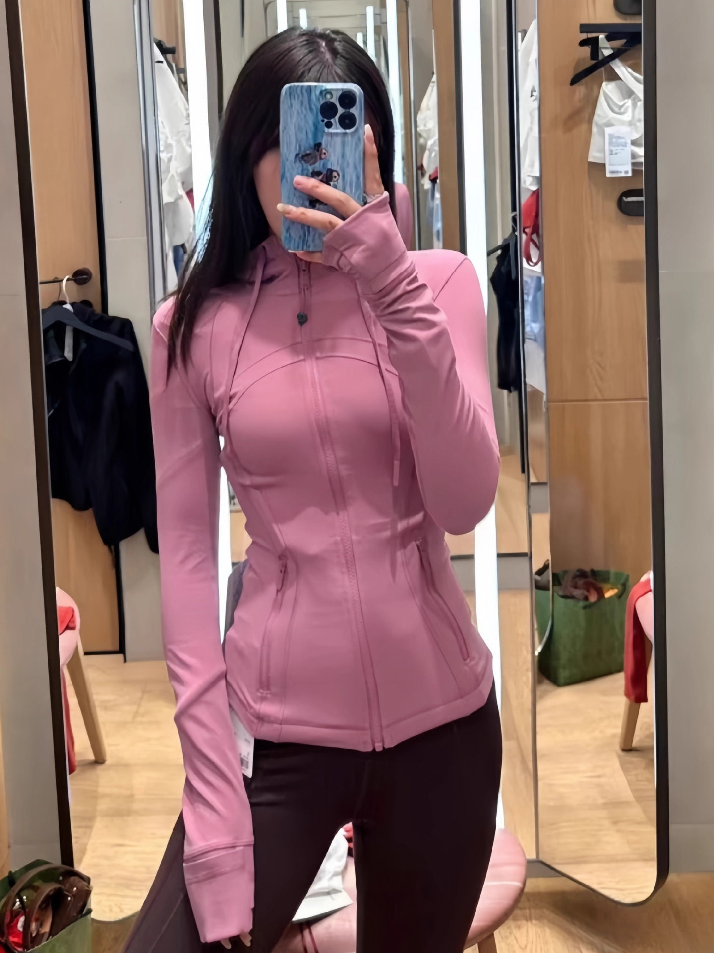 LM-079 Womens Yoga hooded Jacket Outfit Ninth lingerie Doule Line Sports Shaping Waist Fitness Jackets Jogging Sportswear Lady Girl