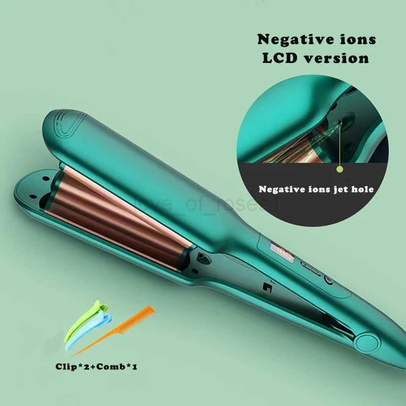 Professional LCD Hair Curler Adjustment Temperature Hair Curl Irons Curling Wand Roller Flat Iron Hair Styling ToolsZ240709