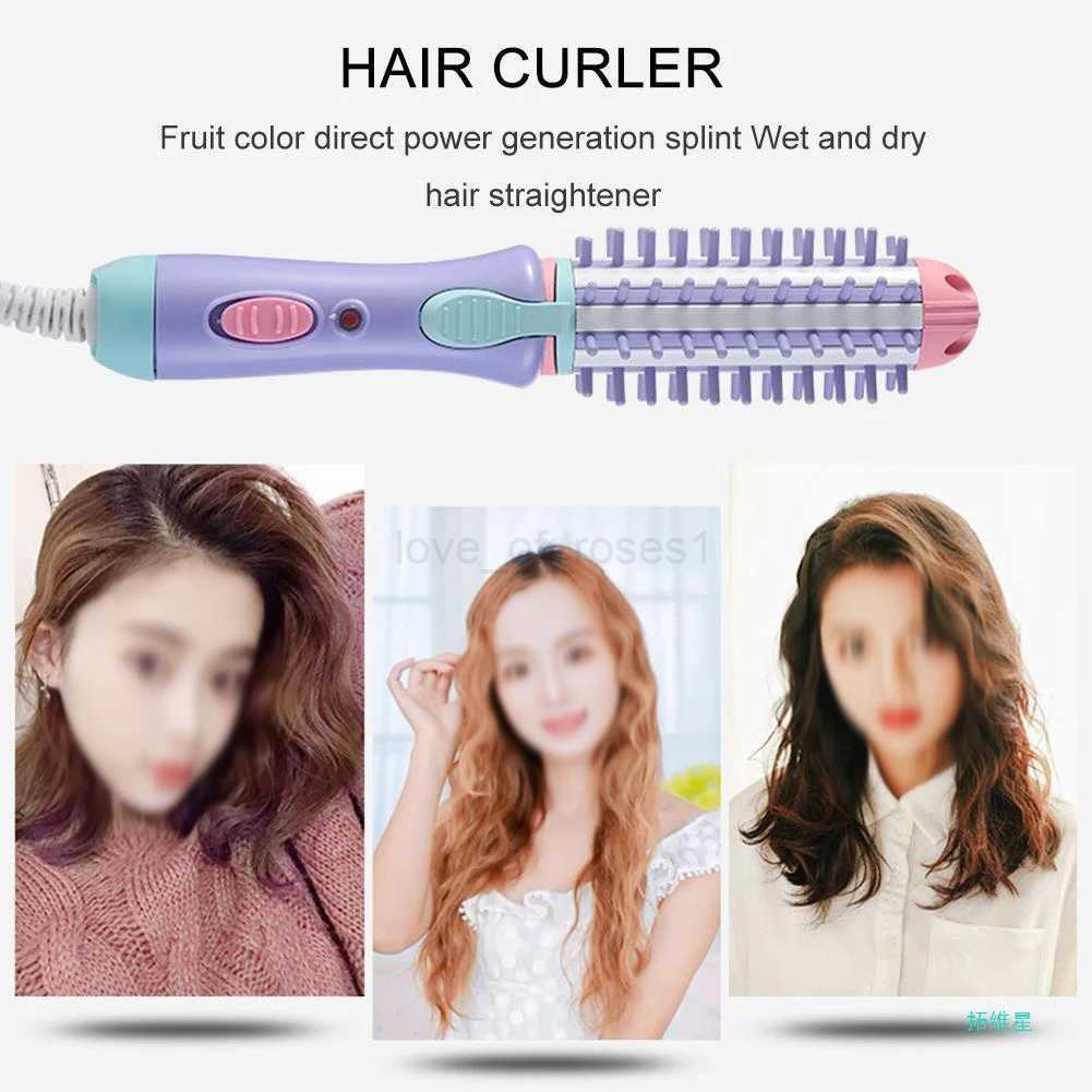 Ceramic Intelligent Adjustable Temperature Hair Straightener Wet Dry Anti-scalding Hair Curling Iron for Hair Styling 2 in 1M240709