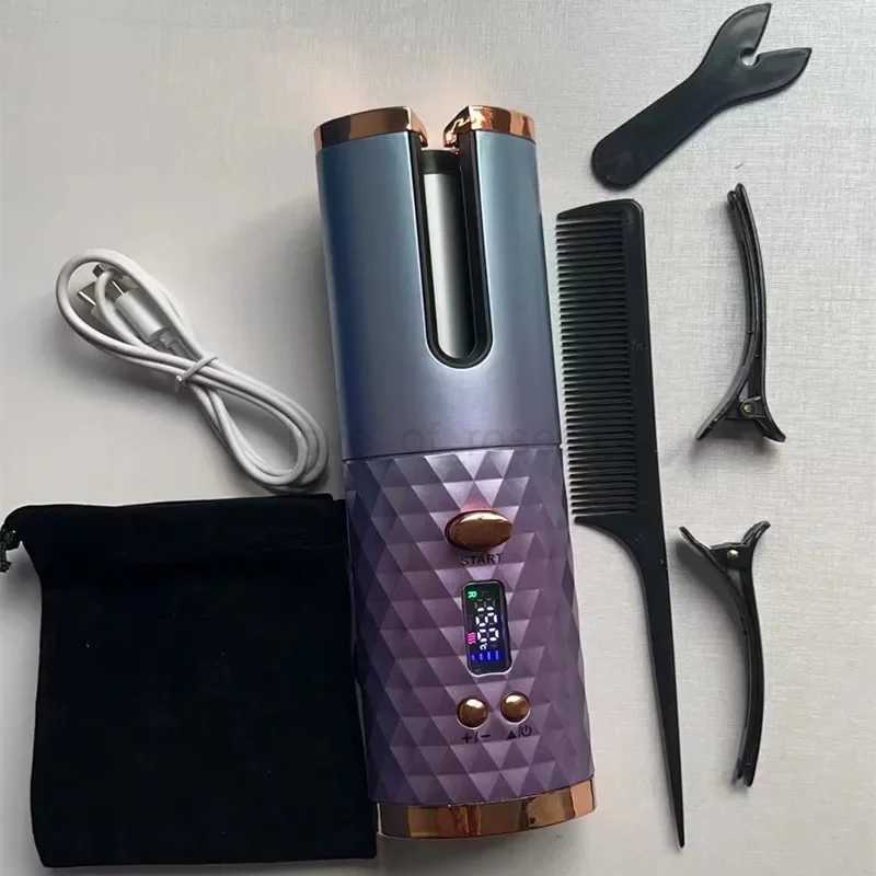 Automatic Hair Culers 3 Color Option USB Charging Portable Wireless Rotate Hair Curler Auto Hair Curling Iron Anti ScaldingM240709