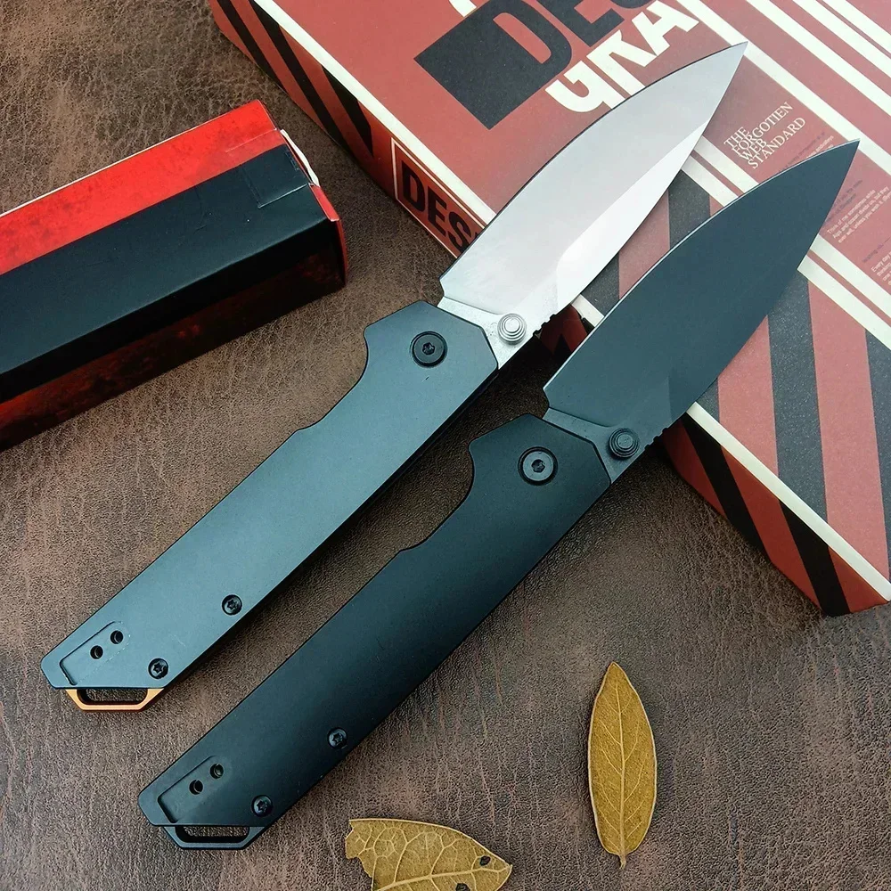 knife KS 2038 Iridium KVT Folding Knife 3.4 D2 Spear Point Blade Wathet Aluminum Handles EDC Pocket Knife Hunting Rescue Survival Portable Folding Kni