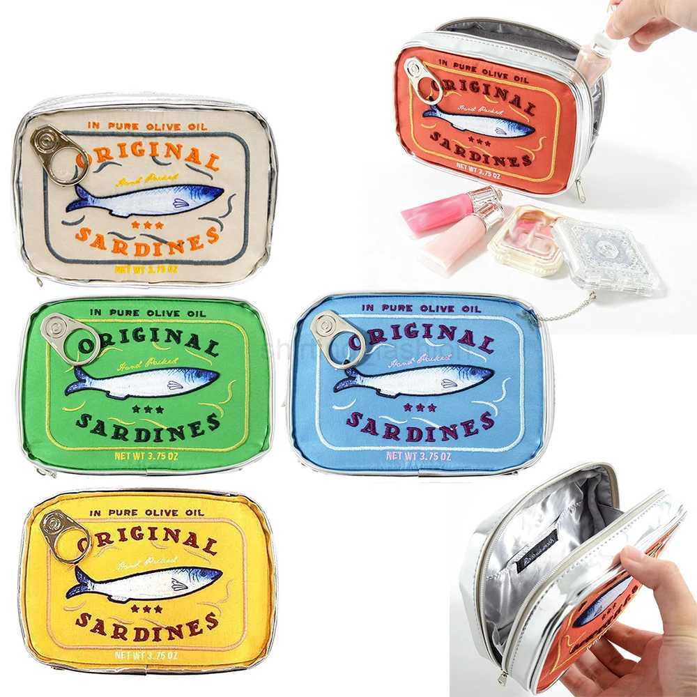 Canned Sardines Women Travel Cosmetic Bag Cute Toiletry Bag Creative Portable Fashion Zipper Multi-function for Weekend VacationCL240708