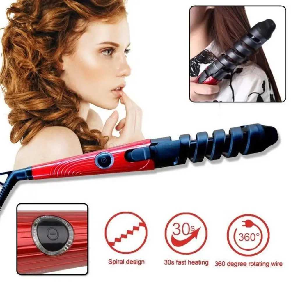 Plastic Automatic Curling Iron Portable Anti-Static Anti-scalding Spiral Hair Curler Fast Heating Curling Iron Wand WomenM240709