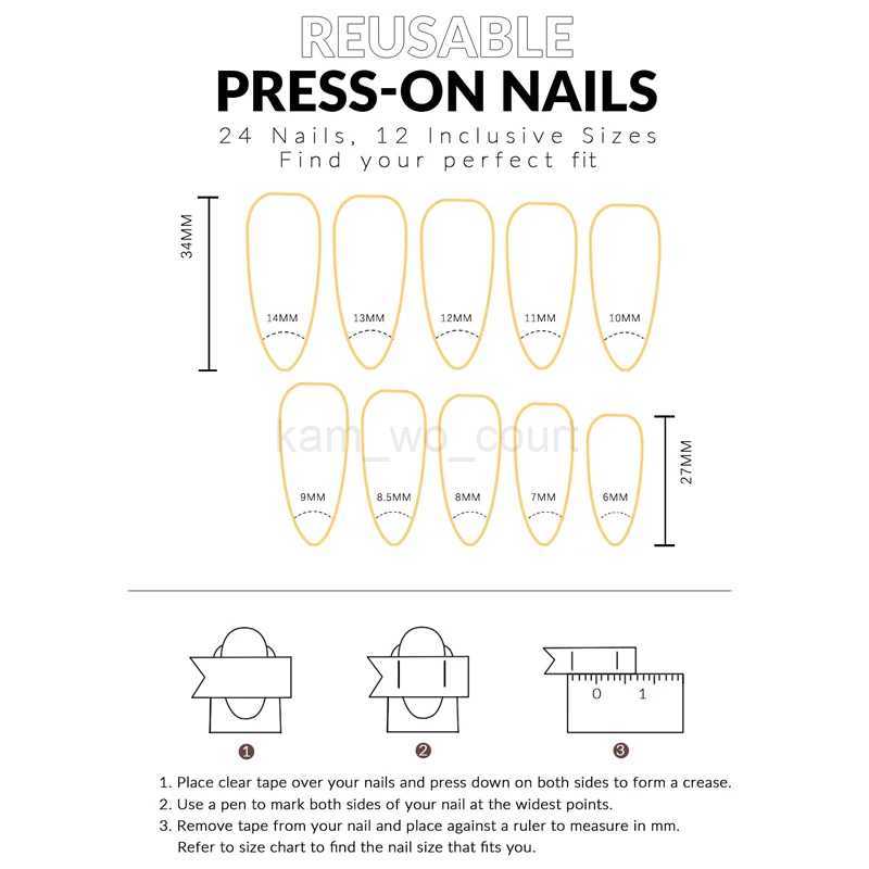24pcs Plum Flower Press On Nails False Nail Tips Kit Full Cover Long Stiletto/Almond Acrylic Fake Nails Manicure DecorationsM240709
