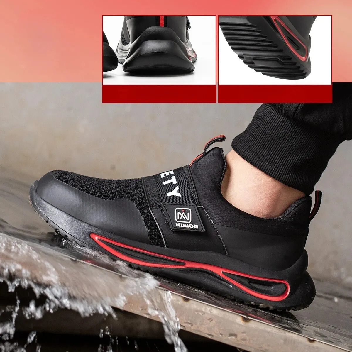 Man Safety Shoes Puncture-Proof Work Shoes Lightweight Breathable Casual Sneaker Women Protective 240703