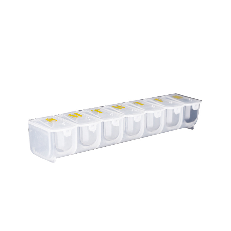 Seven Day Storage Convenient Rectangular Portable Braille Labeled Pill Boxes