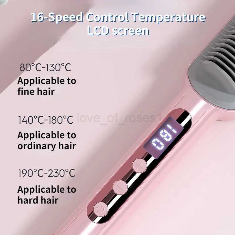 Dual-use Negative Ion Hair Straightning Comb Curly Straight Three-in-one Fashion Electric Hair Comb Hair Straight CombM240709
