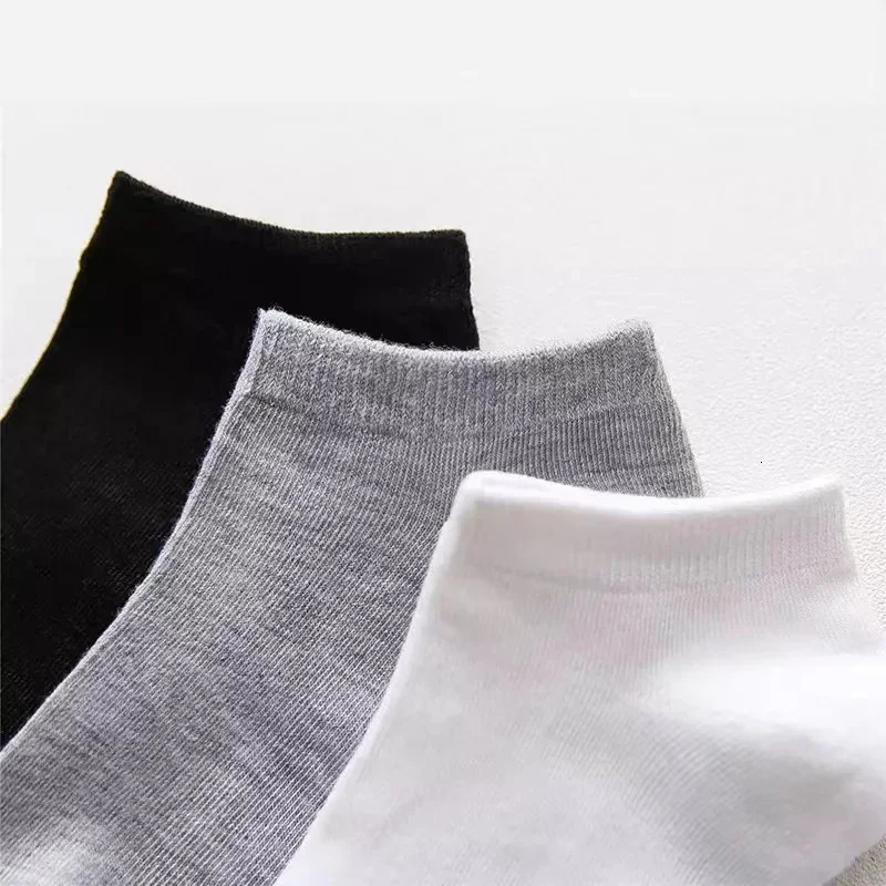 20Pcs/ Mens Socks Spring Summer Thin Breathable Soft Polyester Cotton Socks Black Casual Business Ankle Boat Socks Size EU38-45 240703