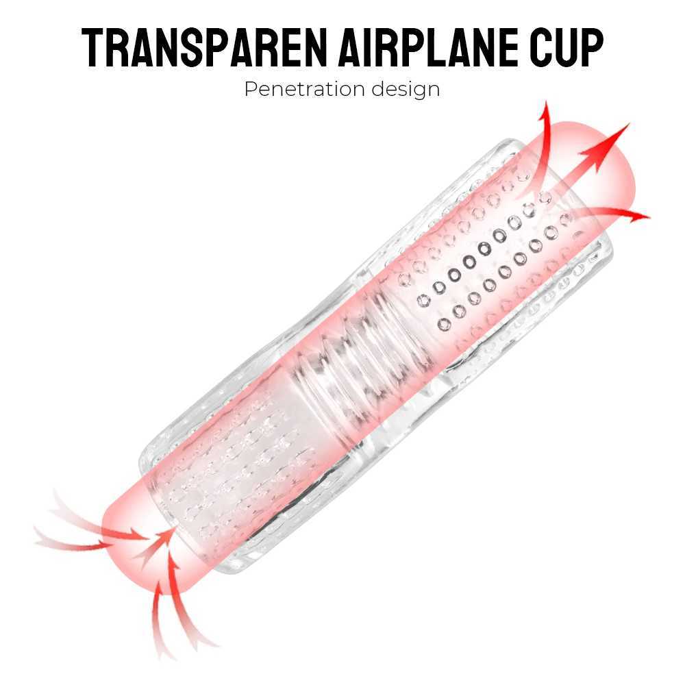 Glans Male Masturbator Cup Transparent Suction Penile Pump for Male Adult 18 Sex Toys Real Anal Cat Vaginal G-Spot StimulatorXJ250319