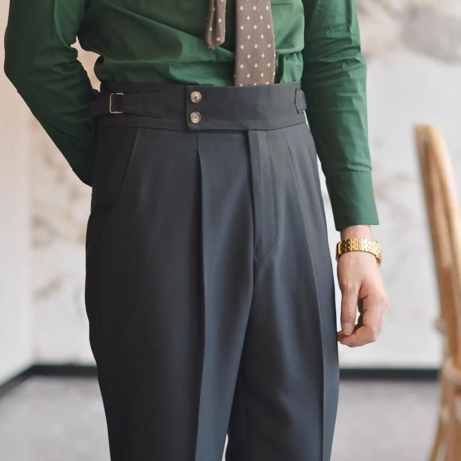 Wide Leg Business Social Tailoring Man Suits Pants Fluid Draped Trousers for Men Vintage Summer 2024 Thin Casual Up In 240708Z