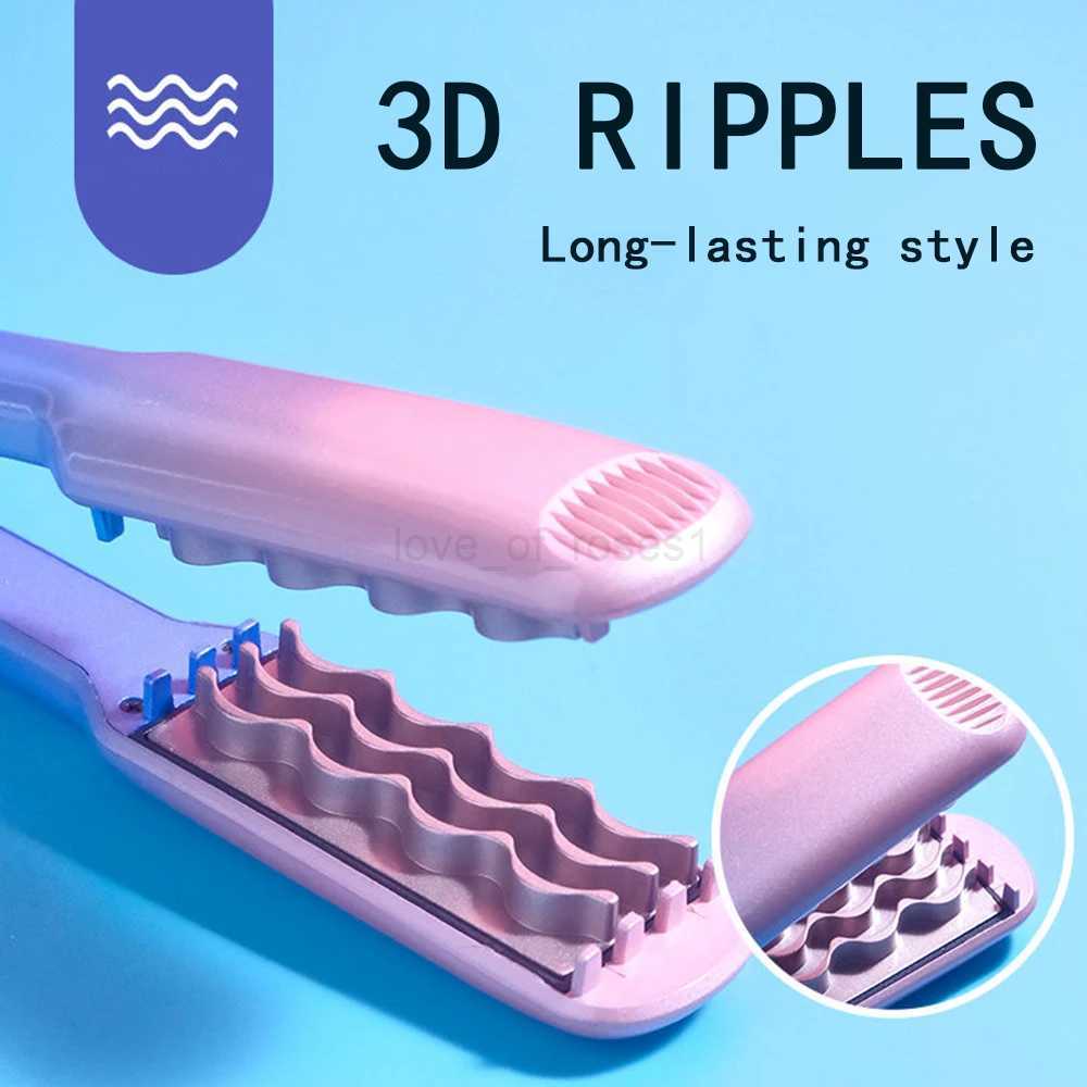Professional 3D Grid Hair Crimper Volumizer Ceramic Hair Fluffy Corrugated Curler 5 Temperatures Flat Iron Styling ToolsM240709