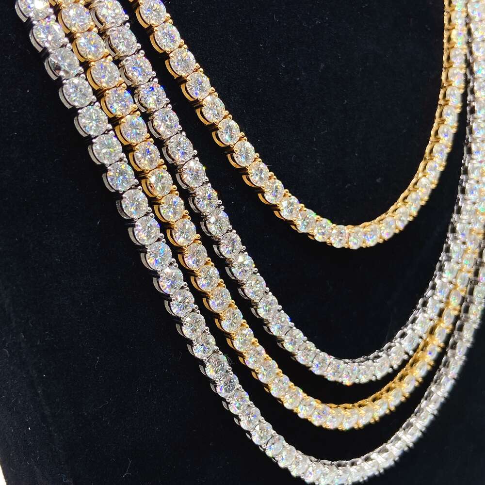 5mm Chain Bracelet in Stock Silver Moissanite Diamond Chains Fine Jewelry Tennis