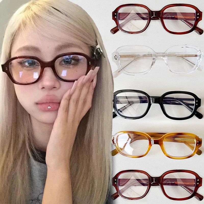 Retro Square Frame Eyeglass Women Red Computer Reading Glasses Clear Blue Light Blocking Eyewears Vintage Decorative Goggles 240708