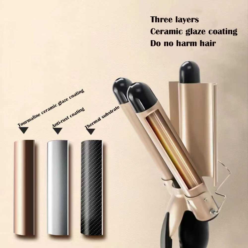 New Arrival Electric curling iron three tube curling iron water ripple hair stylist hair design tool 22mm/25mm hair styling tool Z241022