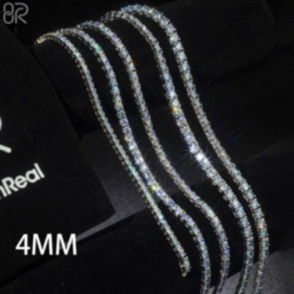 Selling Gold Plated Vvs Moissanite Tennis Chain Necklace Pass Diamond Tester Baguette Cut 925 Silver Hip Hop Bracelet
