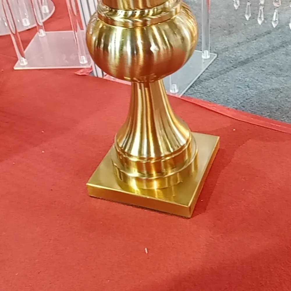 100cm height flower vase gold metal candle holder candle stand wedding centerpiece event party road lead home decor 10 pcs/ lot LL