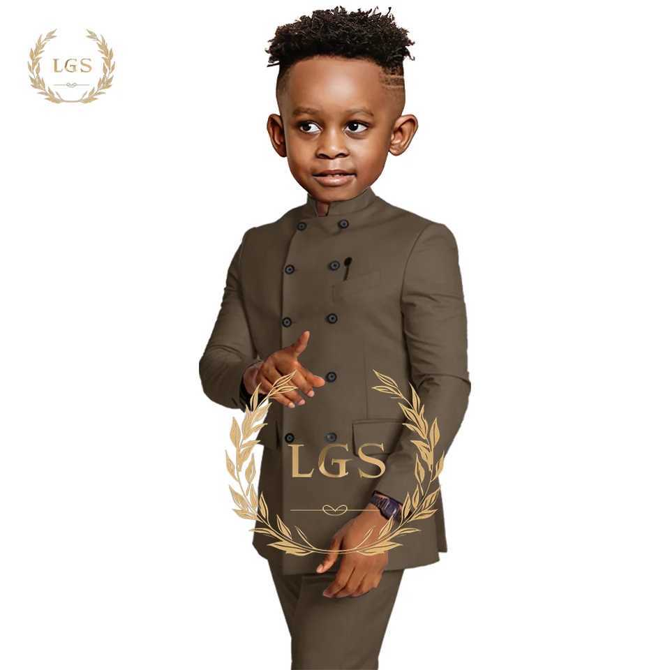 Suits Indian Style Double Breasted Boys Suit - Jacket and Pants 2 Piece Set - Stylish Design for Parties Events and Casual Occasions