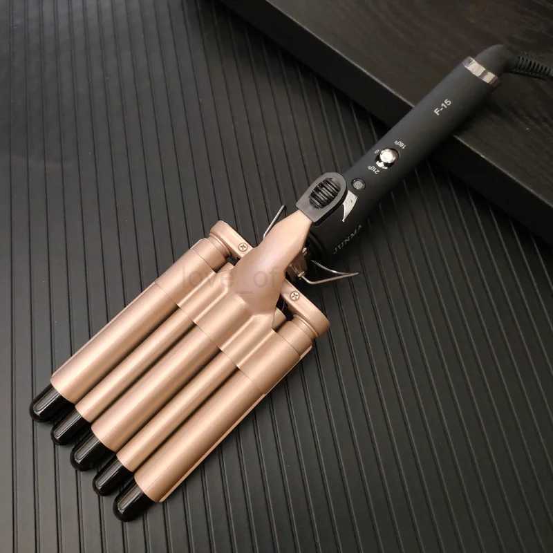 Hair Curling Iron Crimping Curler Small Beach Wave Hair Crimper 5 Barrel 0.6 Inch Professional Curly Crimped Hair Styler ToolsM240709
