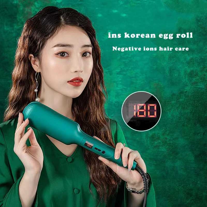 Professional LCD Hair Curler Adjustment Temperature Hair Curl Irons Curling Wand Roller Flat Iron Hair Styling ToolsZ240709