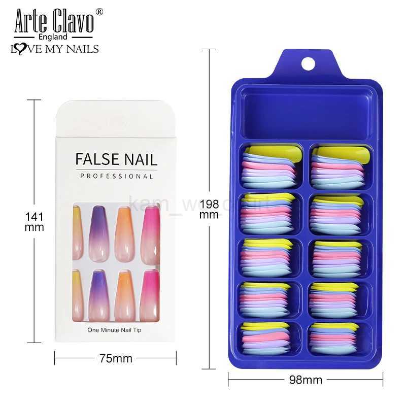 Arte Clavo Fake Nails DIY Beauty Nail Art Ballerina Stiletto Tips Clear Wearable Fake Nails Artificial Designs Matte Full CoverM240709