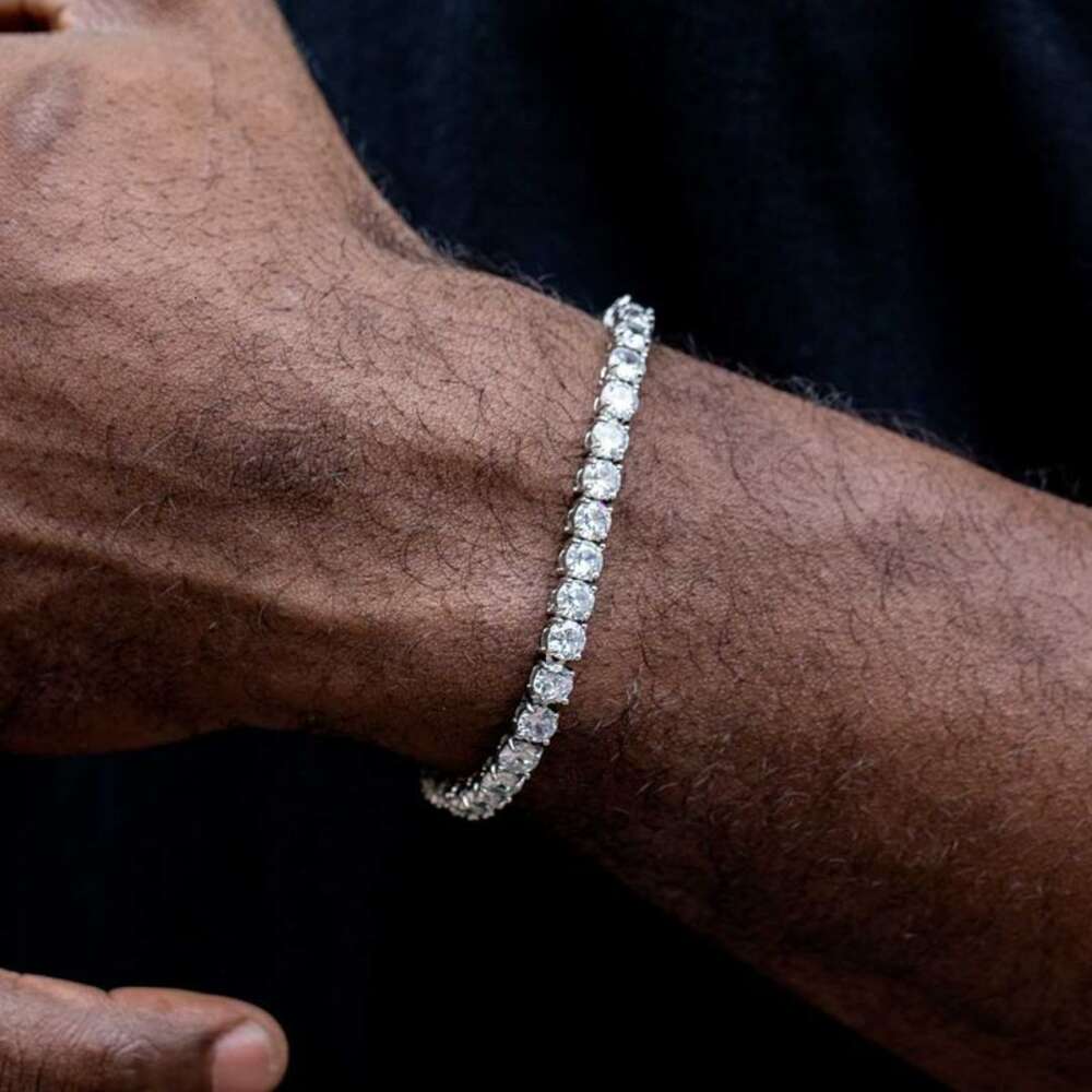Jwy Moissanite Jewelry 3mm 4mm 5mm 925 Sterling Silver Pass Diamond Tester Tennis Chain Necklace for Men and Women