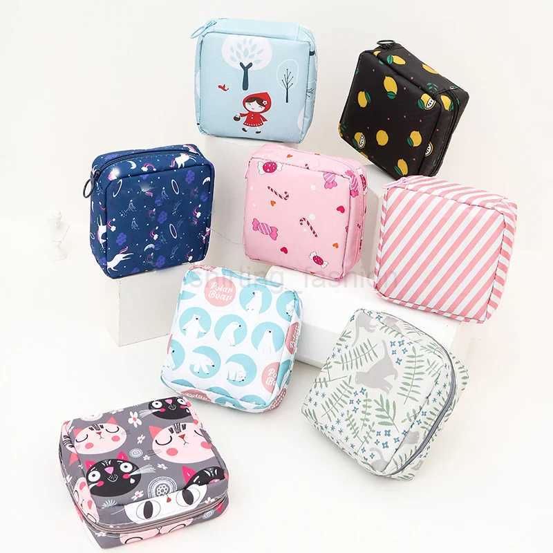 Kawaii Cosmetic Bags Organizer Women Tampon Napkin Sanitary Pad Pouch Storage Bag Ladies Girls Beauty Makeup Bag Holder CaseCL240708