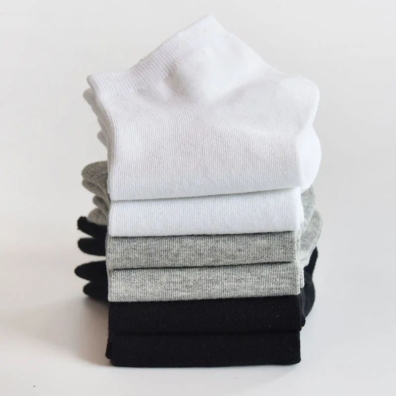 20Pcs/ Mens Socks Spring Summer Thin Breathable Soft Polyester Cotton Socks Black Casual Business Ankle Boat Socks Size EU38-45 240703