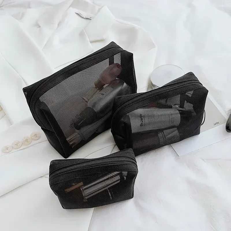 Clear Medh Bagd 1/3pcd Codmetic cmall Large Black Makeup Bag Portable Travel Toiletry Organizer Cade Lipdtick ctorage PouchCL240708