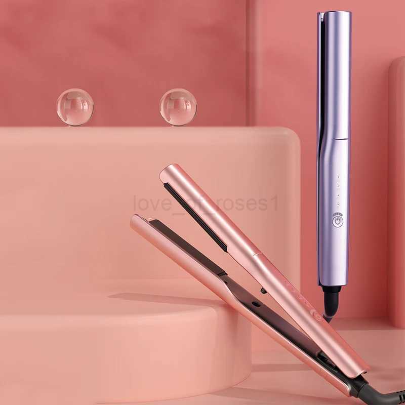 Professional Hair Straightener Ceramic Flat Iron Arc Hair Curler Curling Iron 2 in 1 Straightener Curler Styling Tool PinkM240709
