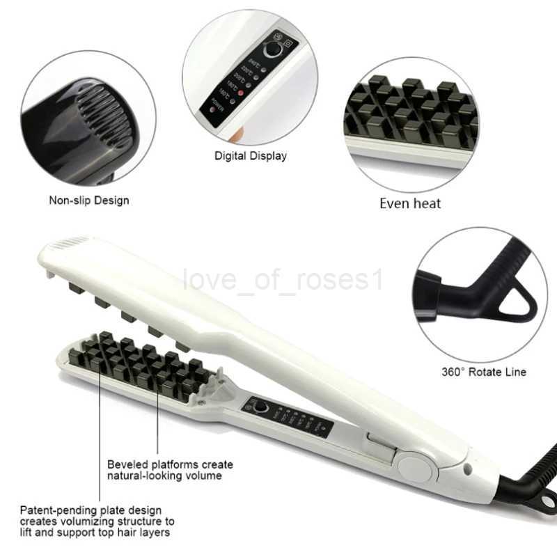 Professional Volumizing Ceramic Hair Iron For Thicker Hair Or Larger Lasting Hair Volume Fluffy Hair Straightener Crimping ToolM240709