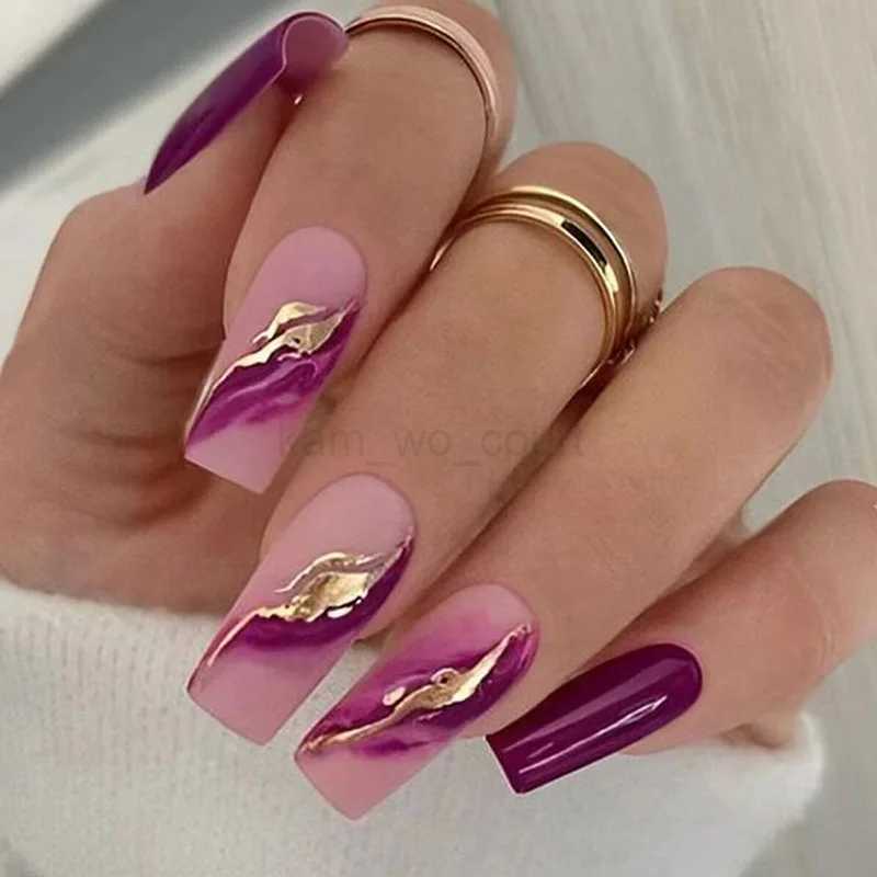 24 PCs Short French Minimalist Stripes with 1 Jelly and 1 Nail FileM240709