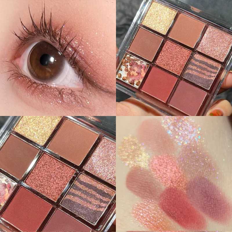 9 Colors Chocolate eye shadow Palette Pearl Matte Earth Color eye shadow Pallete Shiny Sequins eye shadow Lasting Makeup W241230