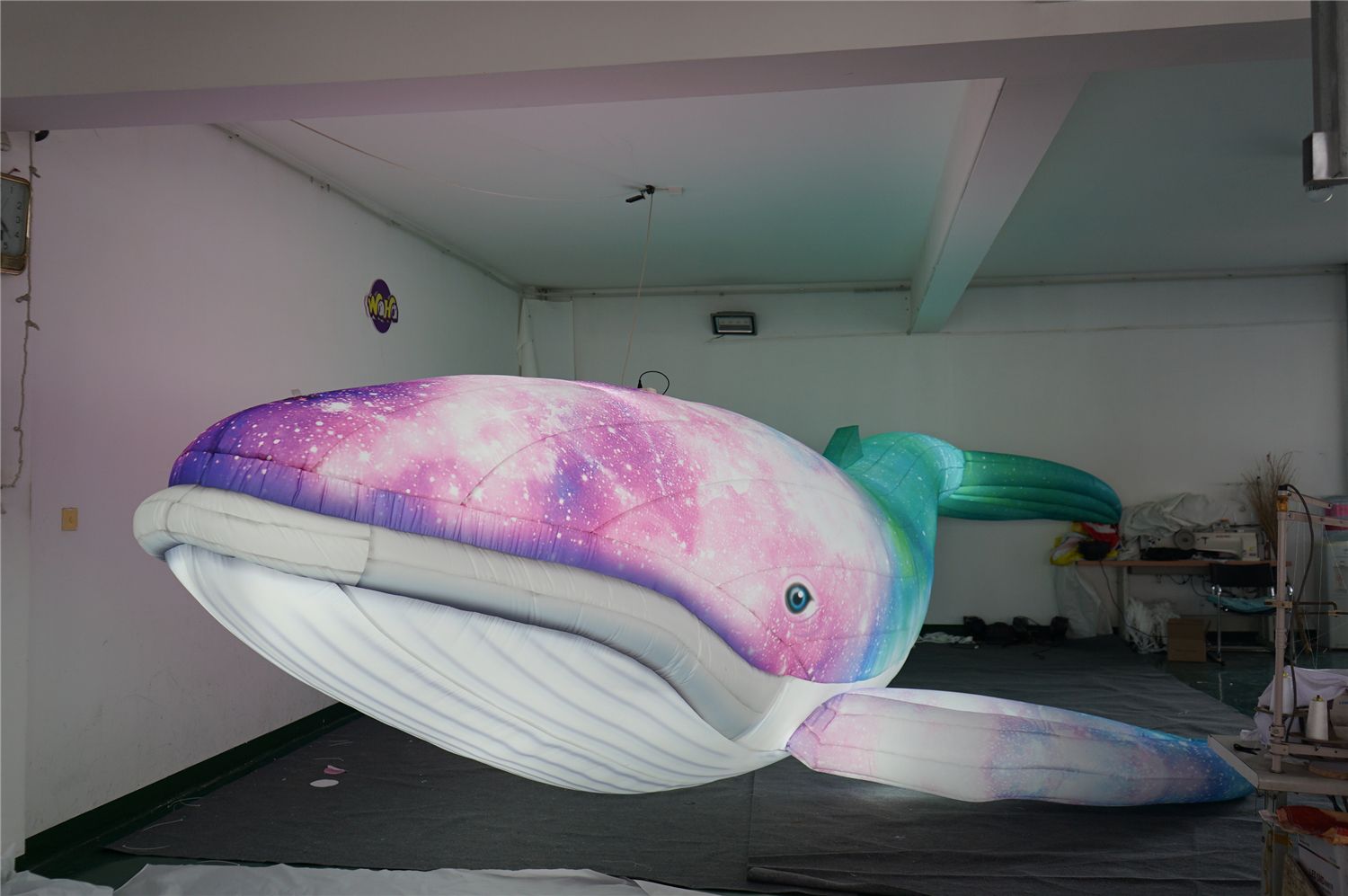 5 m Length Colorful Giant Inflatable Whale With LED Strip For City or Party Show Decoration 26562