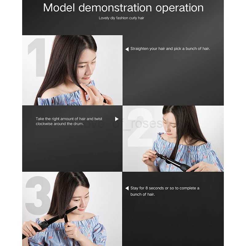 TOHUAN Electric Hair Curler Ceramic Curling Iron Professional Curl Hair Wave Adjustable Temperature Roller Curling MachineM240709